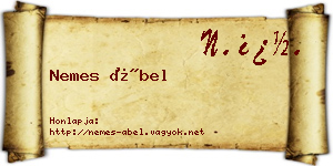 Nemes Ábel névjegykártya